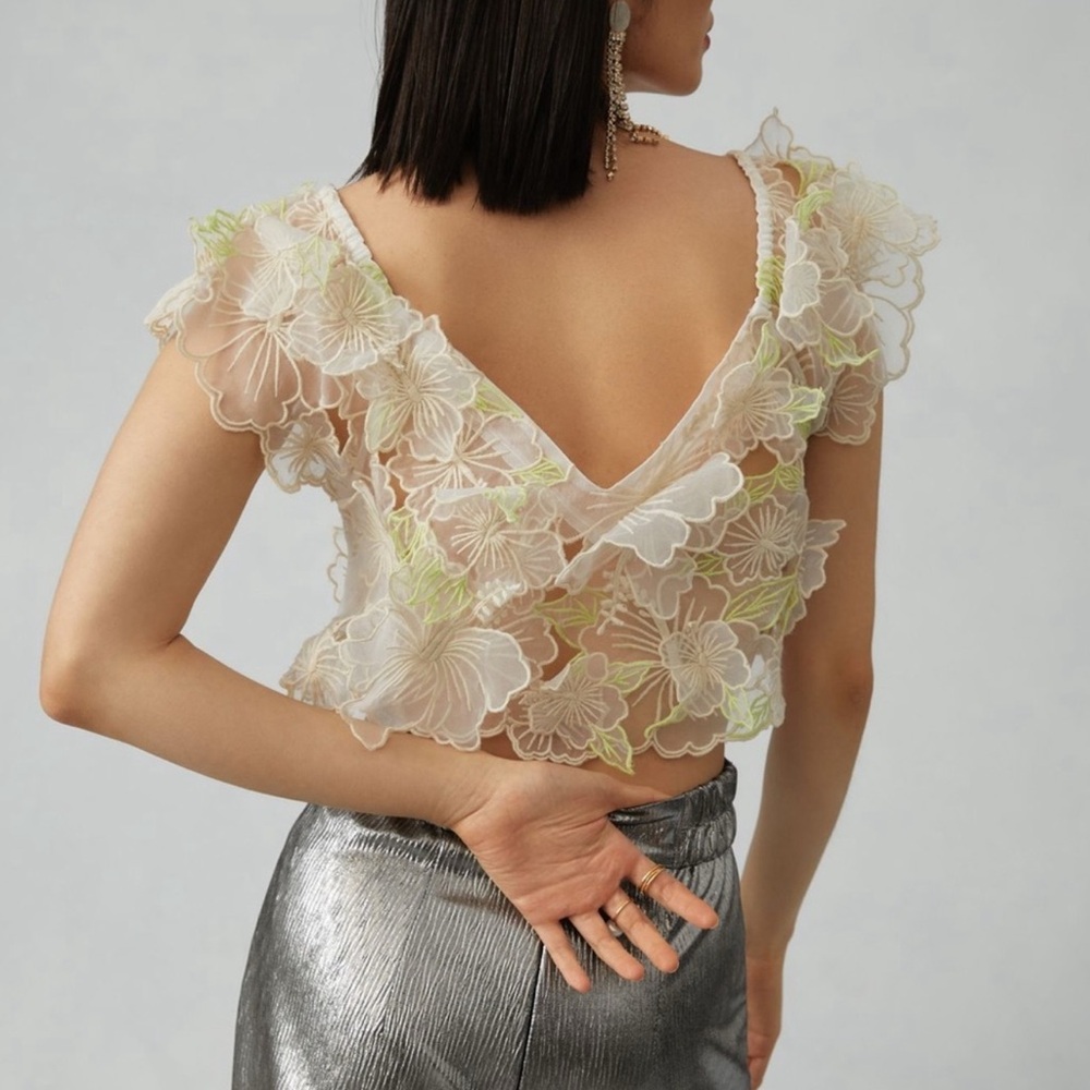 Floral Sheer Lace Crop Top